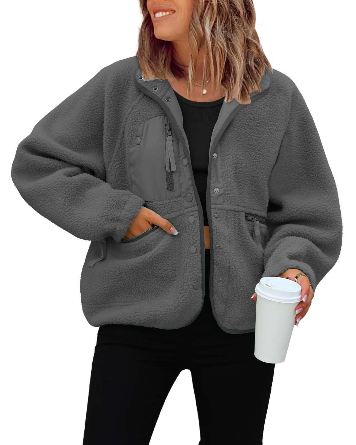 Street-Wave Cozy Fleece Jacket For Women With Practical Pockets And Warmth Soft Lined Comfort