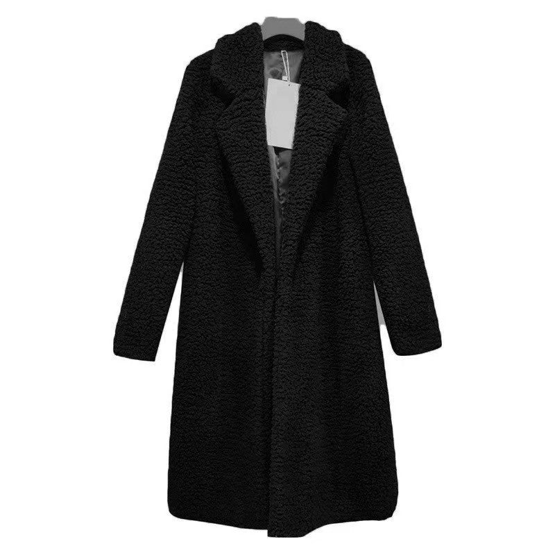 Street-wave Women’s Cozy Open-Front Casual Coat For Everyday Chic And Plush Warmth