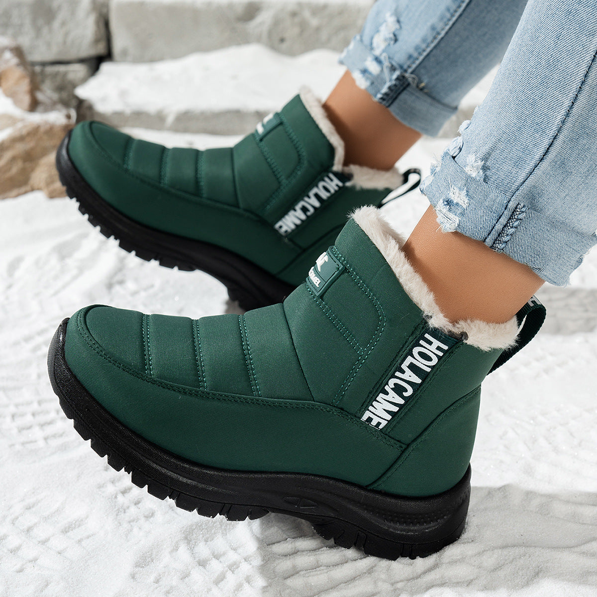 Street Wave Womens Winter Boots With Warm Fur Lining Water Resistant Insulated Comfort