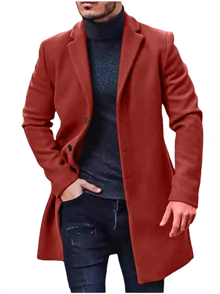 Street-wave Men's Elegant Wool Coat Slim Fit For Modern Style And Daily Wear For Cold Weather
