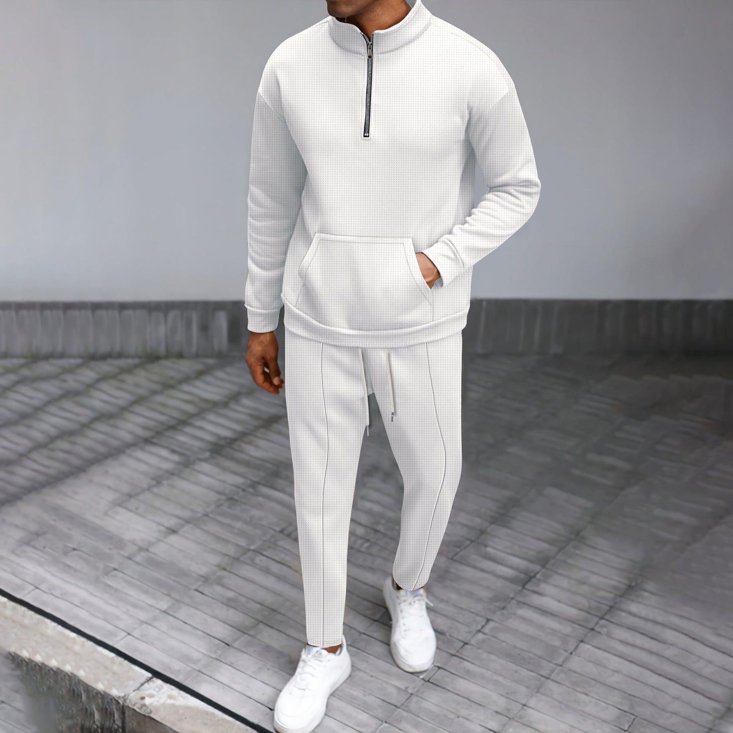 Streetwave Mens Athletic Leisure Set With Zip Front And Practical Pockets Breathable Comfort For Active Men