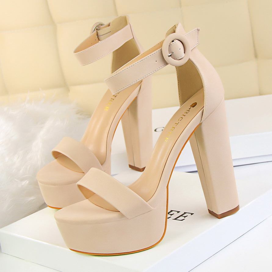 Street Wave High Heel Platform Sandals For Women With Adjustable Ankle Strap And Block Heel Elegant Party Footwear