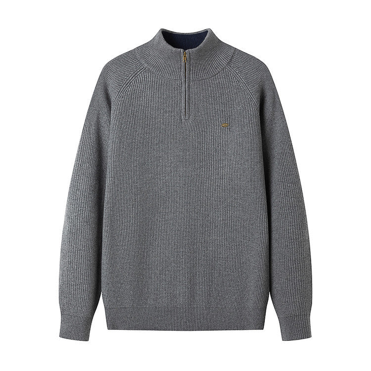 Street-wave Men's Half Zip Knit Sweater for Cozy Warmth and Modern Style Premium Knitwear