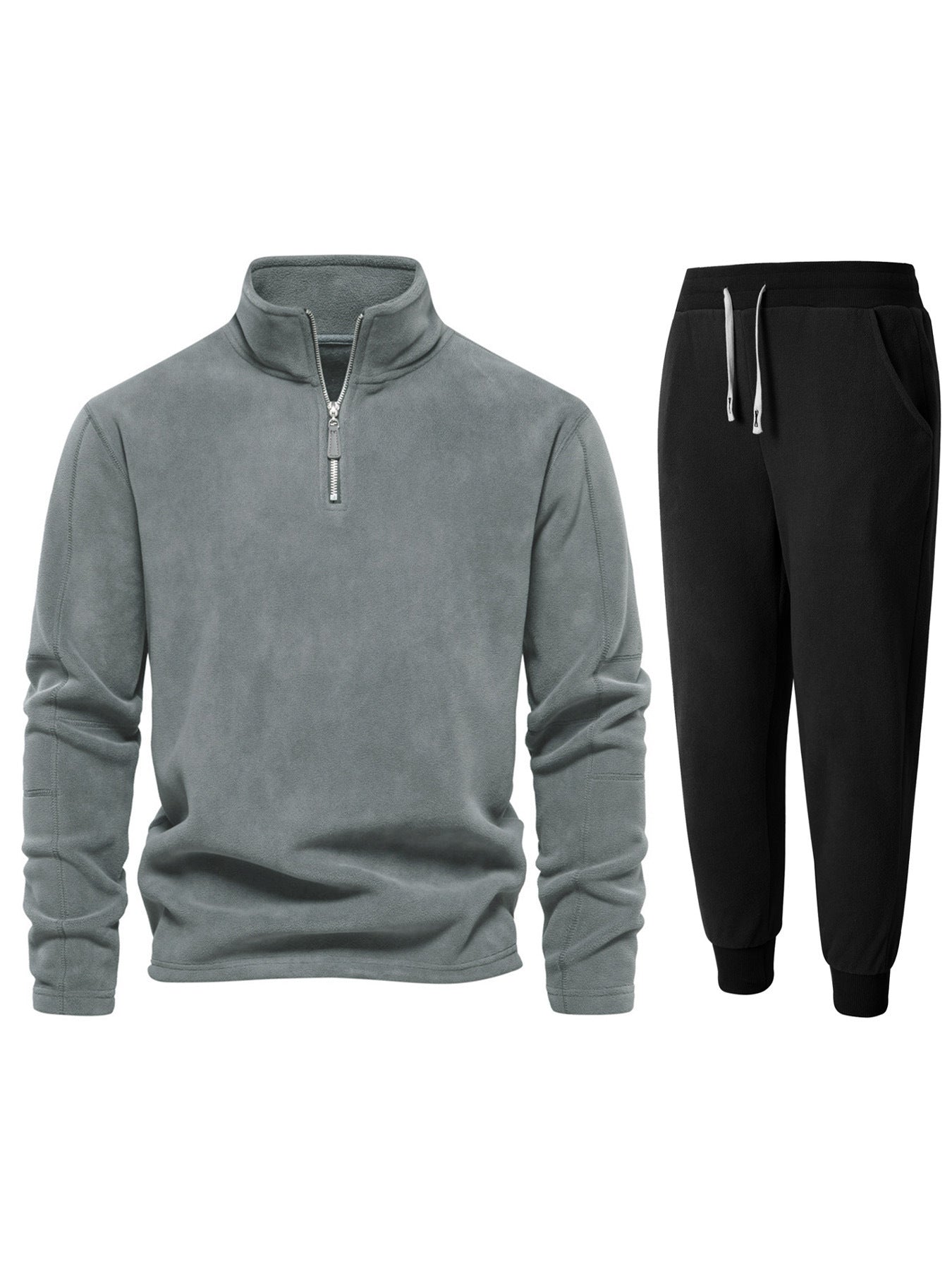 Street Wave Mens Fleece Zip Top and Joggers Set for All Day Comfort Style and Versatility