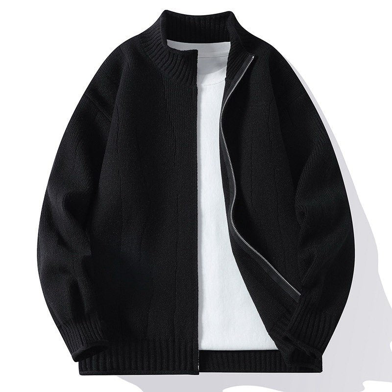 Streetwave Mens High Neck Zip Cardigan Knitwear For Urban Style And Cozy Comfort