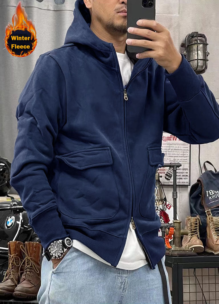 Street-Wave Men's Warm Fleece Jacket With Practical Pockets And Modern Fit For Winter