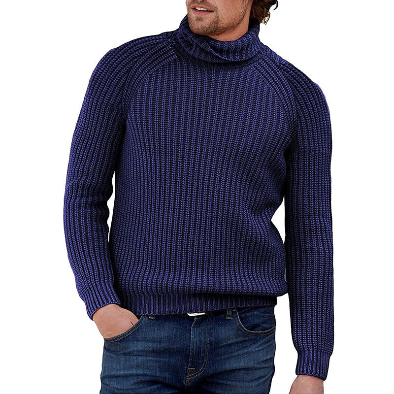 Street Wave Mens Chunky Knit Turtle Neck Sweater Premium Warmth For Cold Weather
