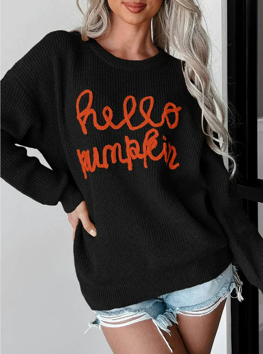 Street-Wave Womens Sweater Relaxed Fit Knit Wool Blend With Ribbed Texture