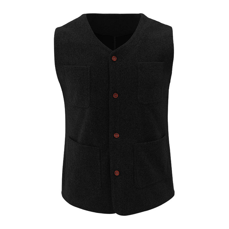 Nordisk-Flair Men Wool Feel Vest Tailored Fit Smart Casual
