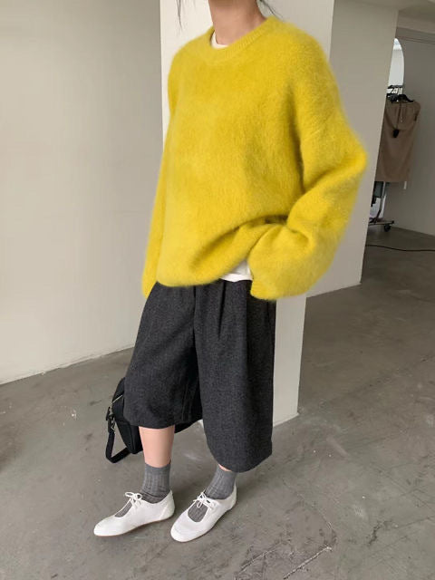 Streetwave Women Cozy Boxy Sweater Knit With Soft Plush Fabric For Warm Comfort Everyday Wardrobe Essential