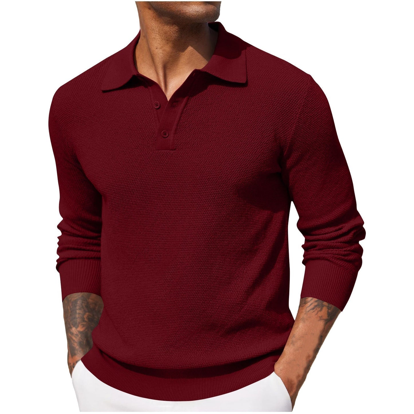Pique Linen Blend Polo Shirt For Men By Street-Wave - Elegant Comfort And Premium Casual Essential