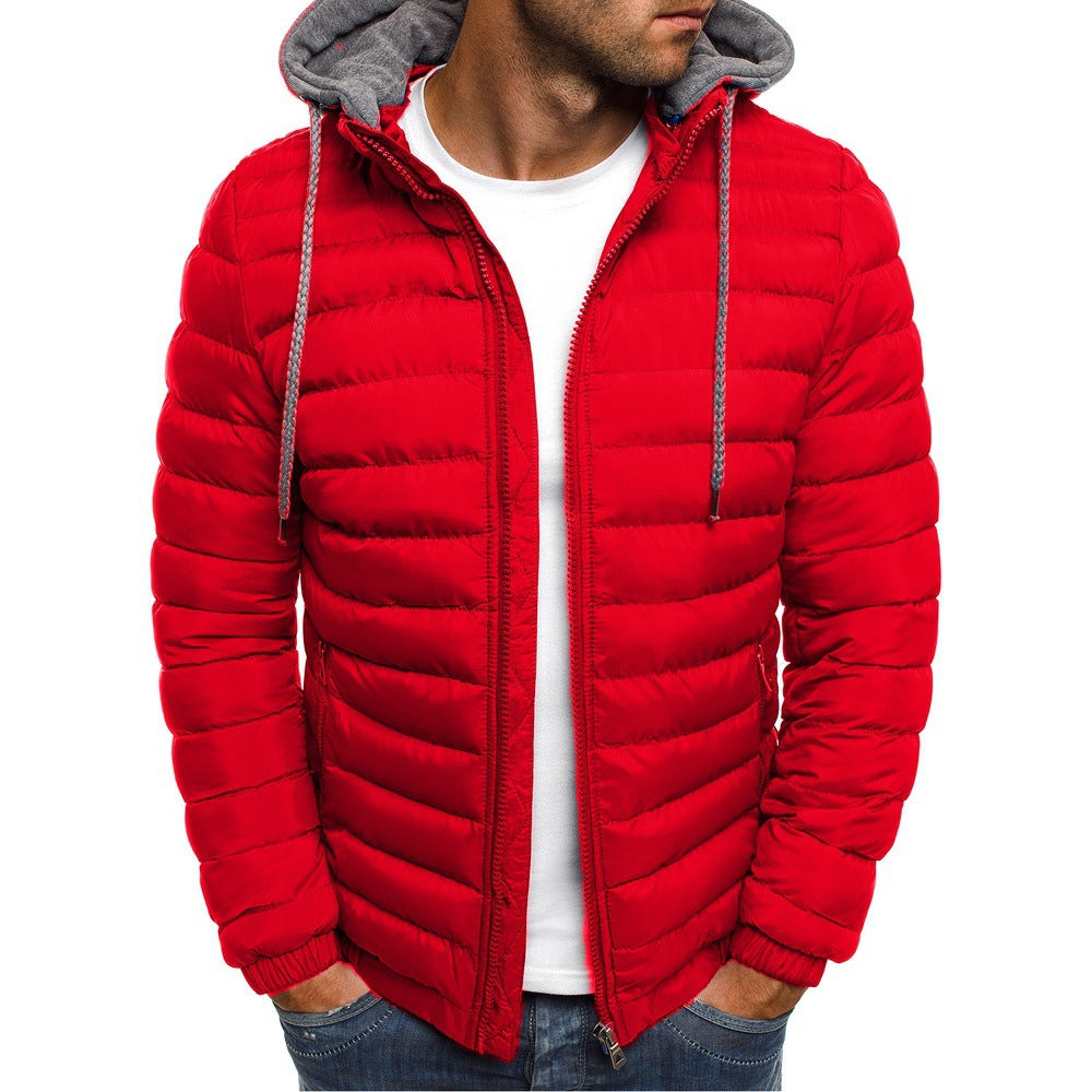 Street-wave Mens Lightweight Quilted Jacket With Removable Hood For All Season Comfort