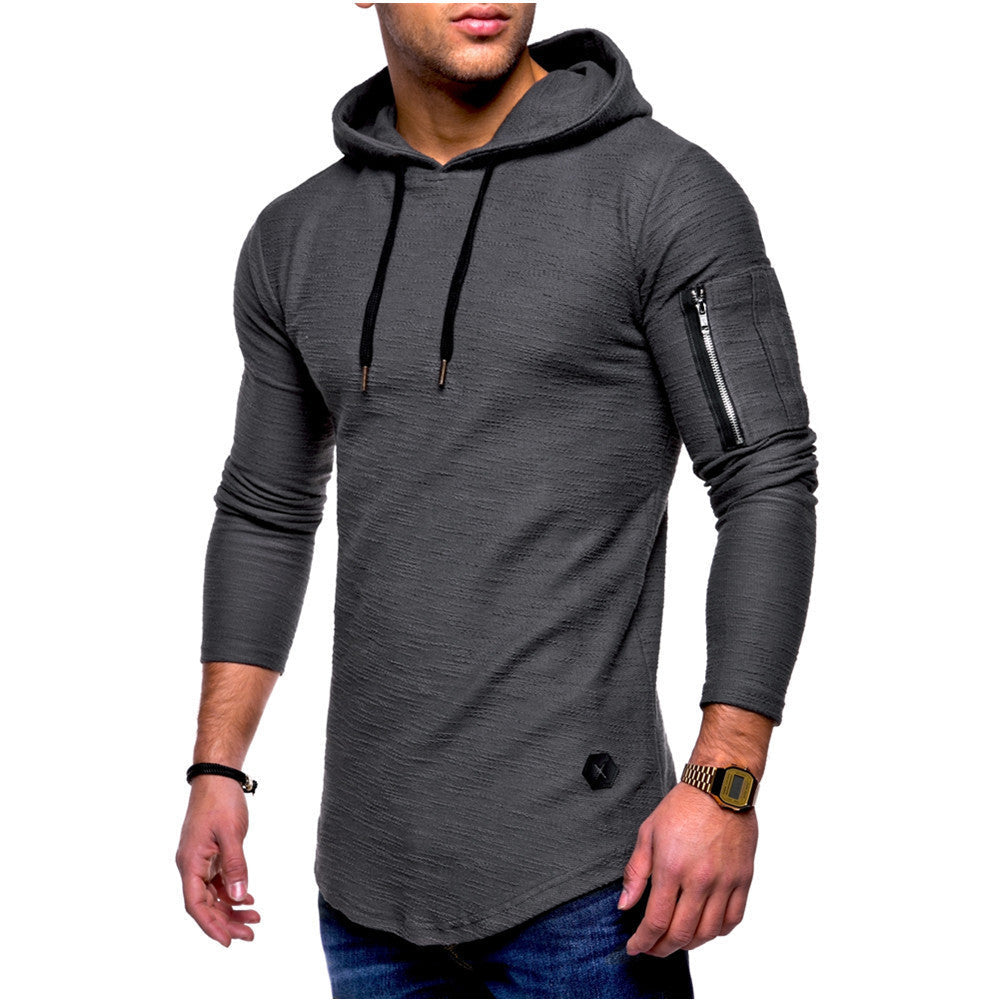 Street-wave Mens Zip Hoodie With Sleeve Zip Pocket Premium Comfort And Style For Active Men