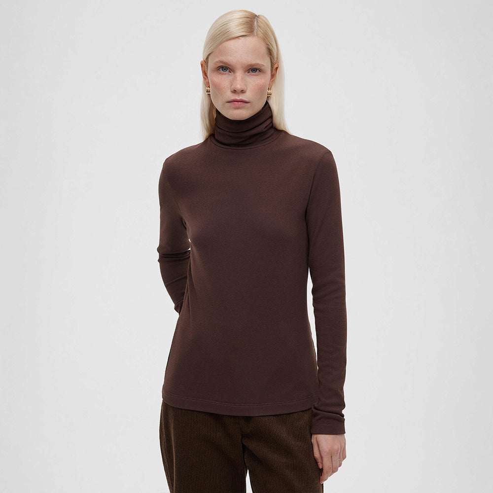Street-Wave Women's Long Sleeve Turtleneck Top Breathable Cotton Comfort All-Season Effortless Style