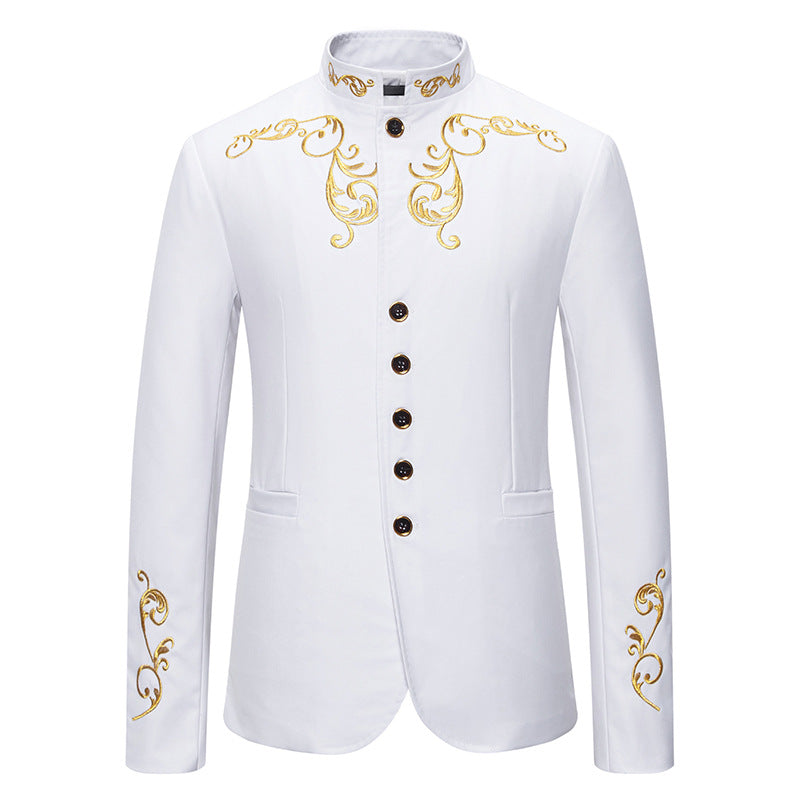 Mens Elegant Embroidered Blazer Street-Wave For Formal Events Modern Gentleman Style