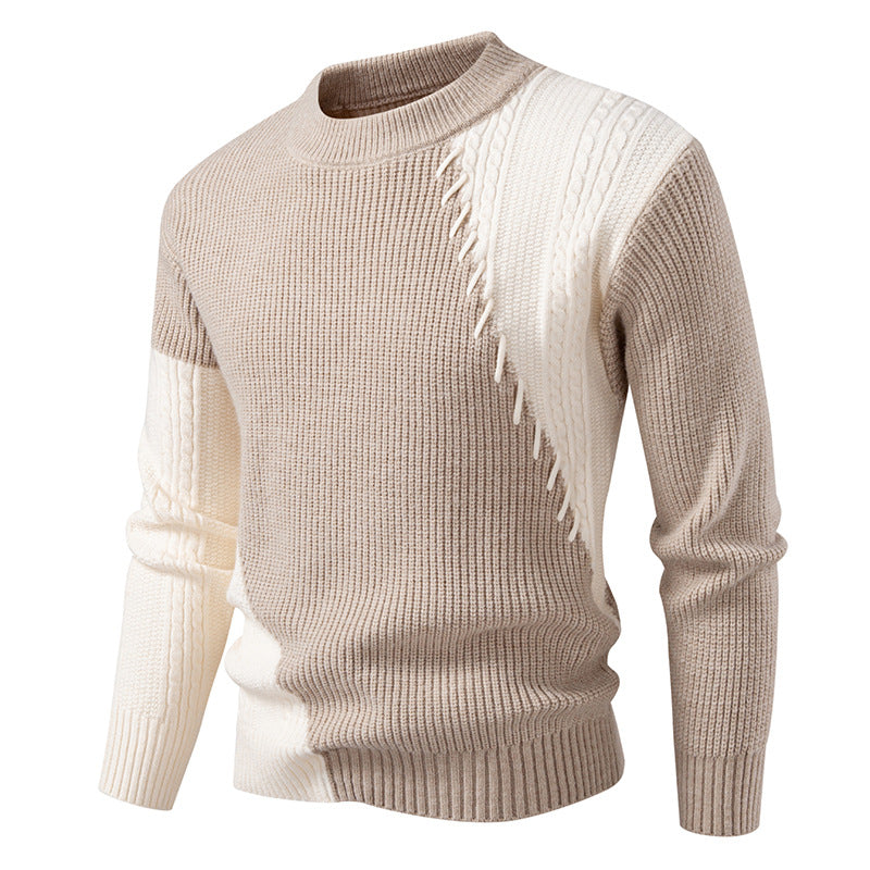 Street-wave Men's Cable Knit Sweater With Unique Design And Soft Cotton Blend For Versatile Style