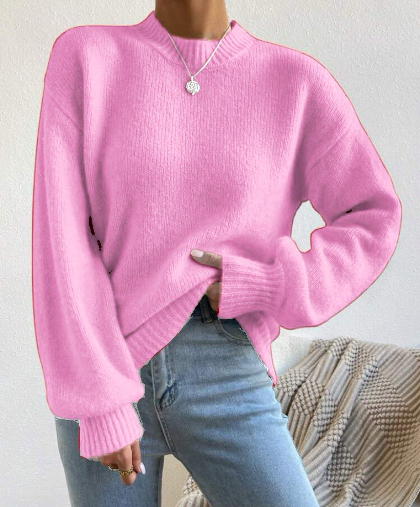 Streetwave Women's High Neck Knit Sweater With Structured Texture For Cozy Everyday Chic
