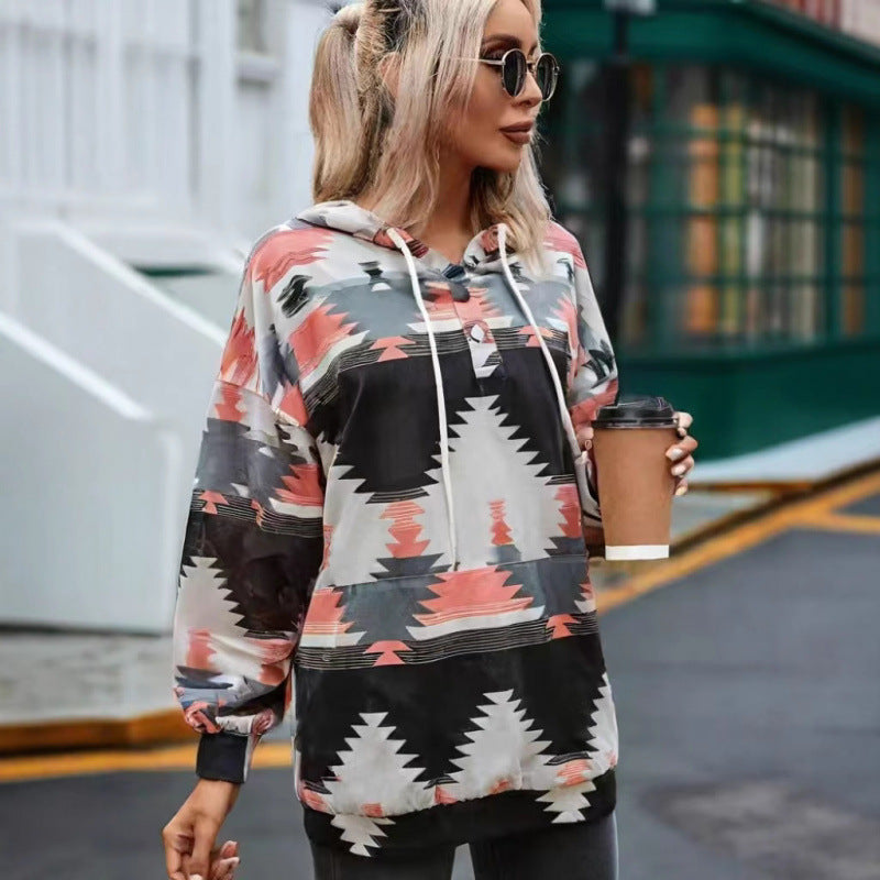 Street-Wave Women Bohemian Graphic Hoodie Relaxed Fit Cozy Comfort For Everyday Streetwear