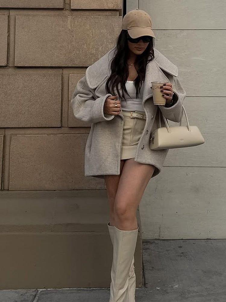 Street Wave Oversized Wool Coat For Women Warm Cozy Fit Premium Wool Winter Outerwear