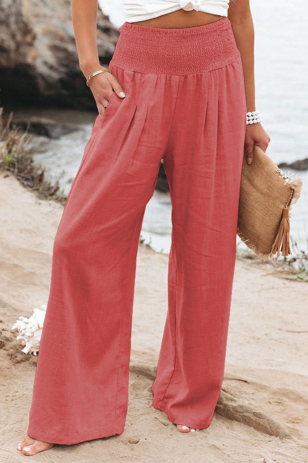 Streetwave Womens Wide Leg Linen Pants Breathable Summer Comfort For Women Everyday