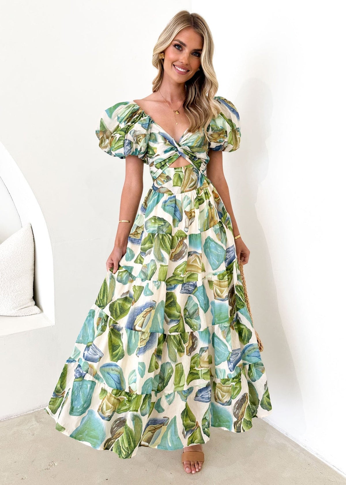 Street-Wave Off Shoulder Maxi Dress For Women Smocked Waist