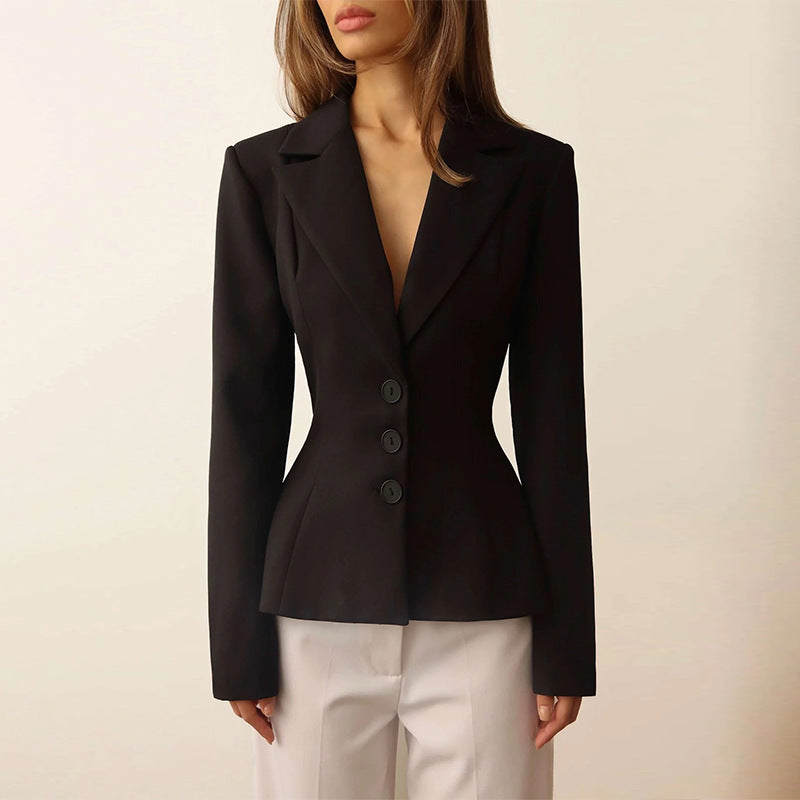 Street Wave Sophisticated Tailored Womens Blazer With Elegant Lapel For Office And Evening Wear