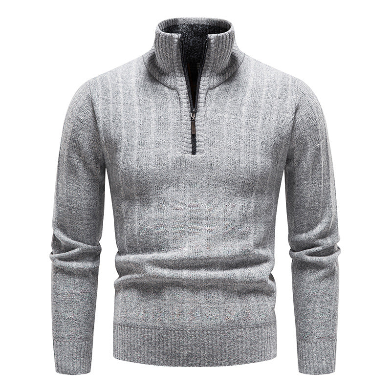 Street-Wave Mens High Collar Knit Sweater Premium Cozy Warmth Versatile Everyday Wardrobe Essential For Men