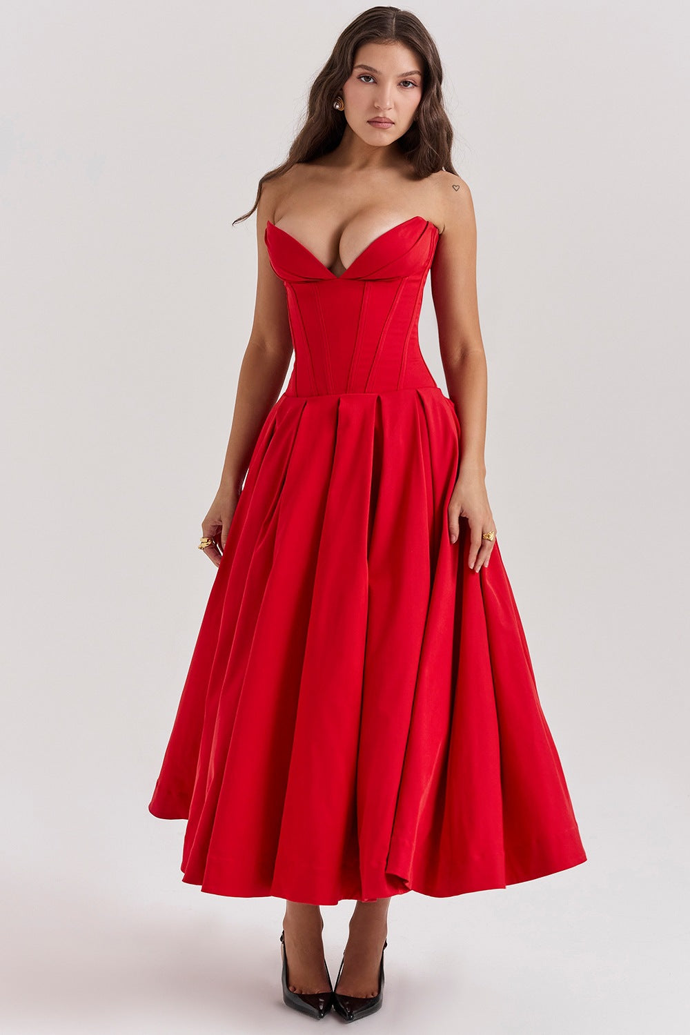 Street Wave Strapless Lavender Evening Dress With Fitted Waist A Line Silhouette For Elegant Women