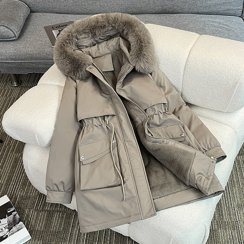 Street-Wave Womens Winter Parka With Cozy Fleece Lining Water Resistant And Practical Pockets For Urban Style