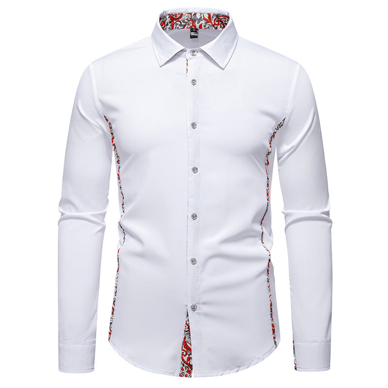 Mens Elegant Shirt With Floral Pattern And Modern Accents By Street-Wave For Formal And Everyday Wear