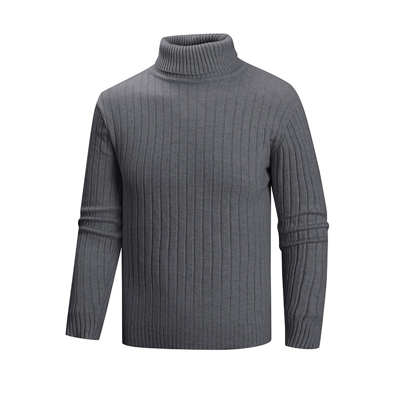 Streetwave Mens Red Ribbed Turtleneck Sweater With High Collar For Warmth Comfort And Style