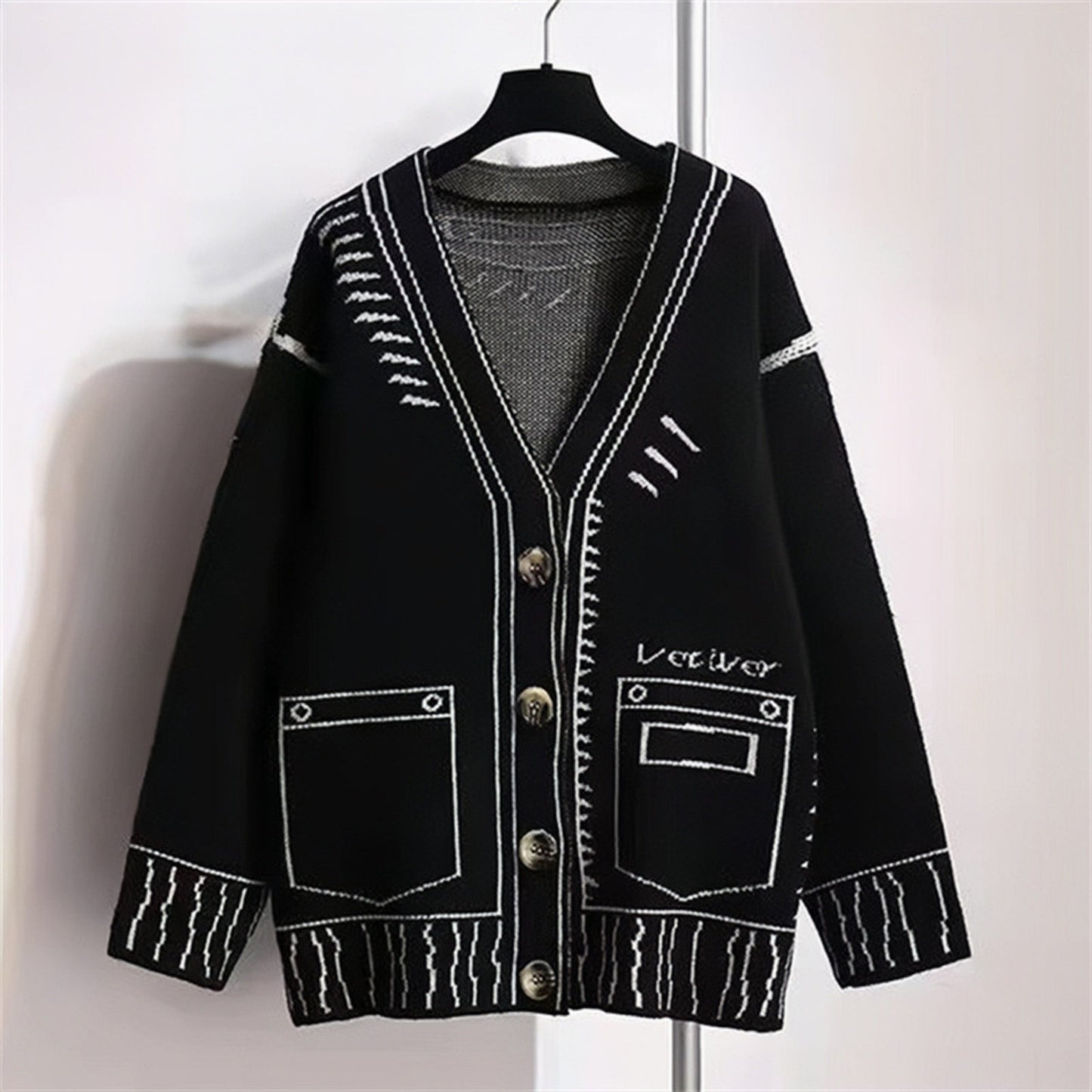 Streetwave Womens Cardigan With Unique Graphic Design And Premium Button Details