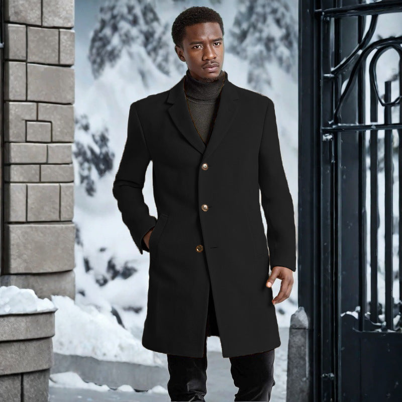 Streetwave Mens Elegant Long Coat Timeless Design For Cold Weather Warmth And Comfort