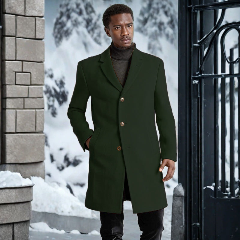Streetwave Mens Elegant Long Coat Timeless Design For Cold Weather Warmth And Comfort