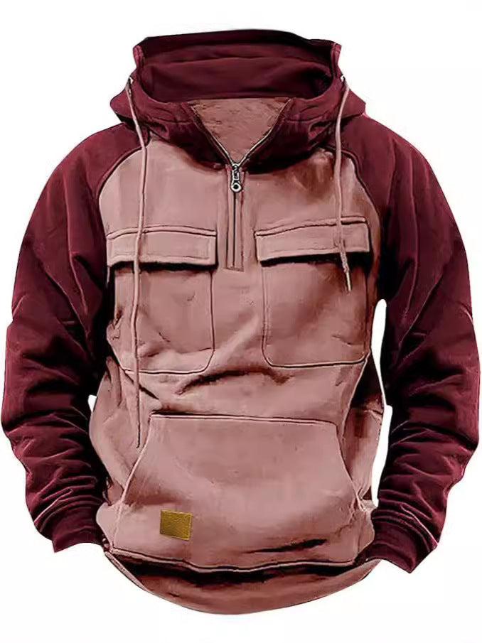 Streetwave Men's Functional Hoodie With Practical Chest Pockets For Active Outdoor Versatility