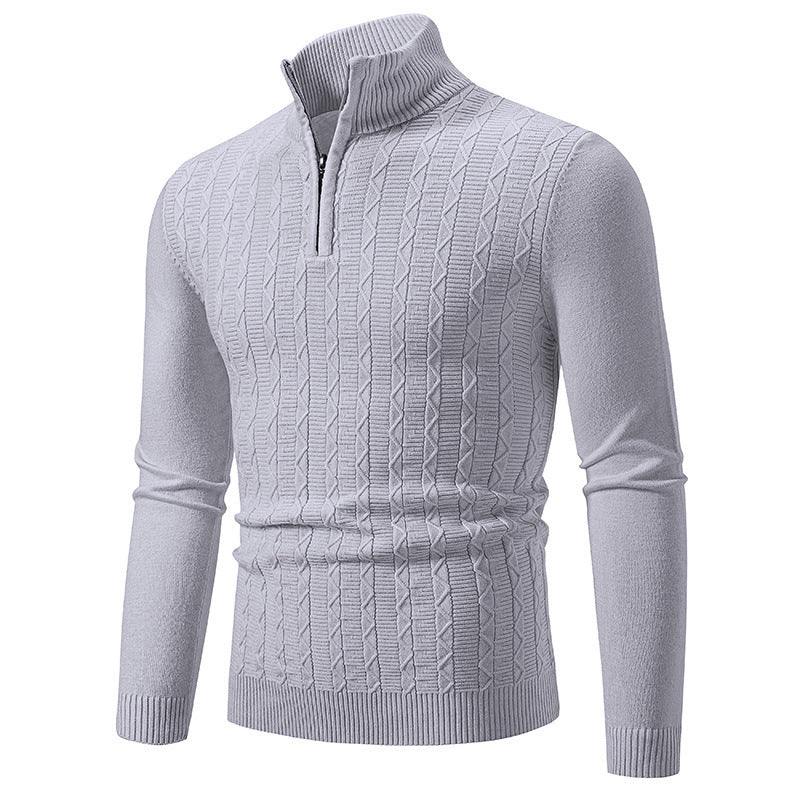 Streetwave Mens Cable Knit Zip Neck Sweater Warm And Stylish Knitwear For Cold Weather