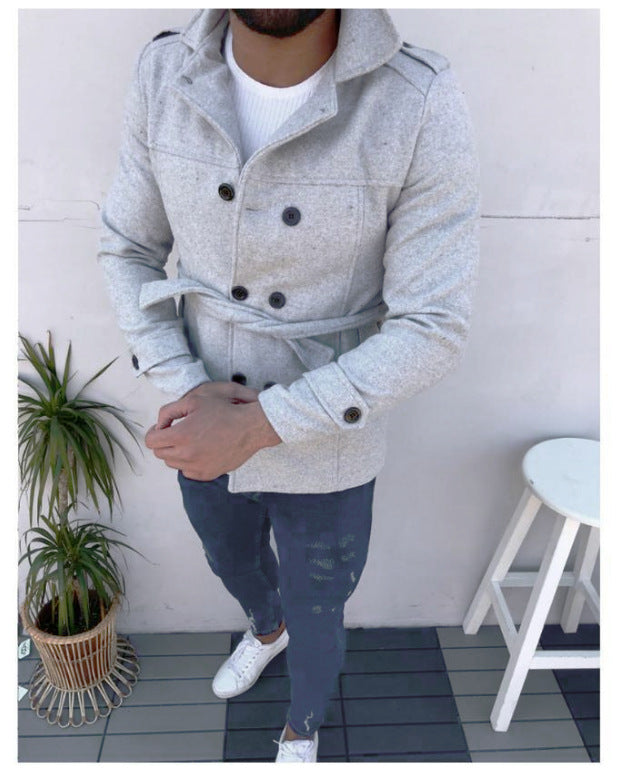 Streetwave Men Double Breasted Coat Warm Winter Outerwear For Modern Gentleman Everyday
