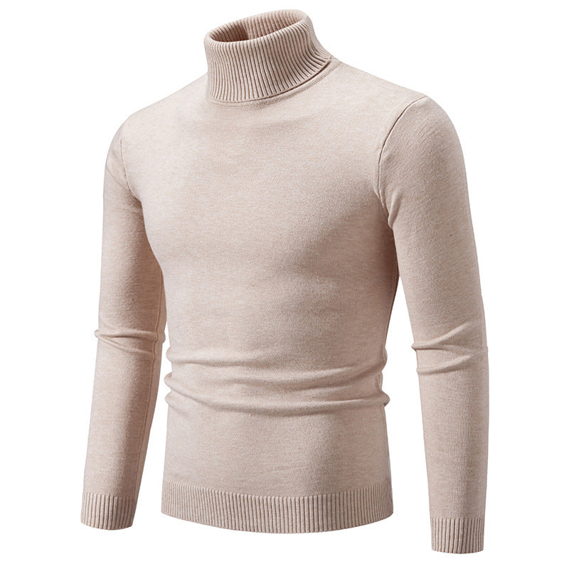 Street-Wave Men's Elegant Fine Cotton Turtleneck Sweater Slim Fit Soft Comfort Everyday Wear