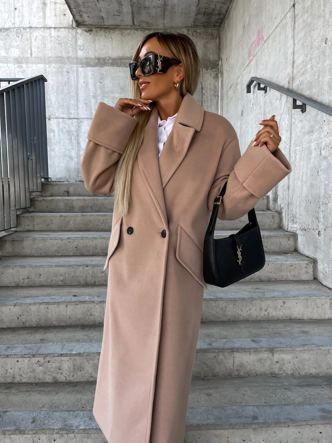 Street-wave Oversized Wool Coat For Women With Premium Warmth And Chic Comfort Elegant Versatile Outerwear