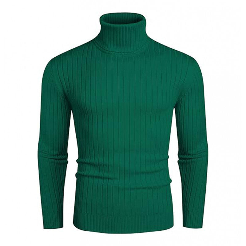 Street-wave Mens High Collar Ribbed Knit Sweater For Warmth And Everyday Style In Premium Soft Fabric