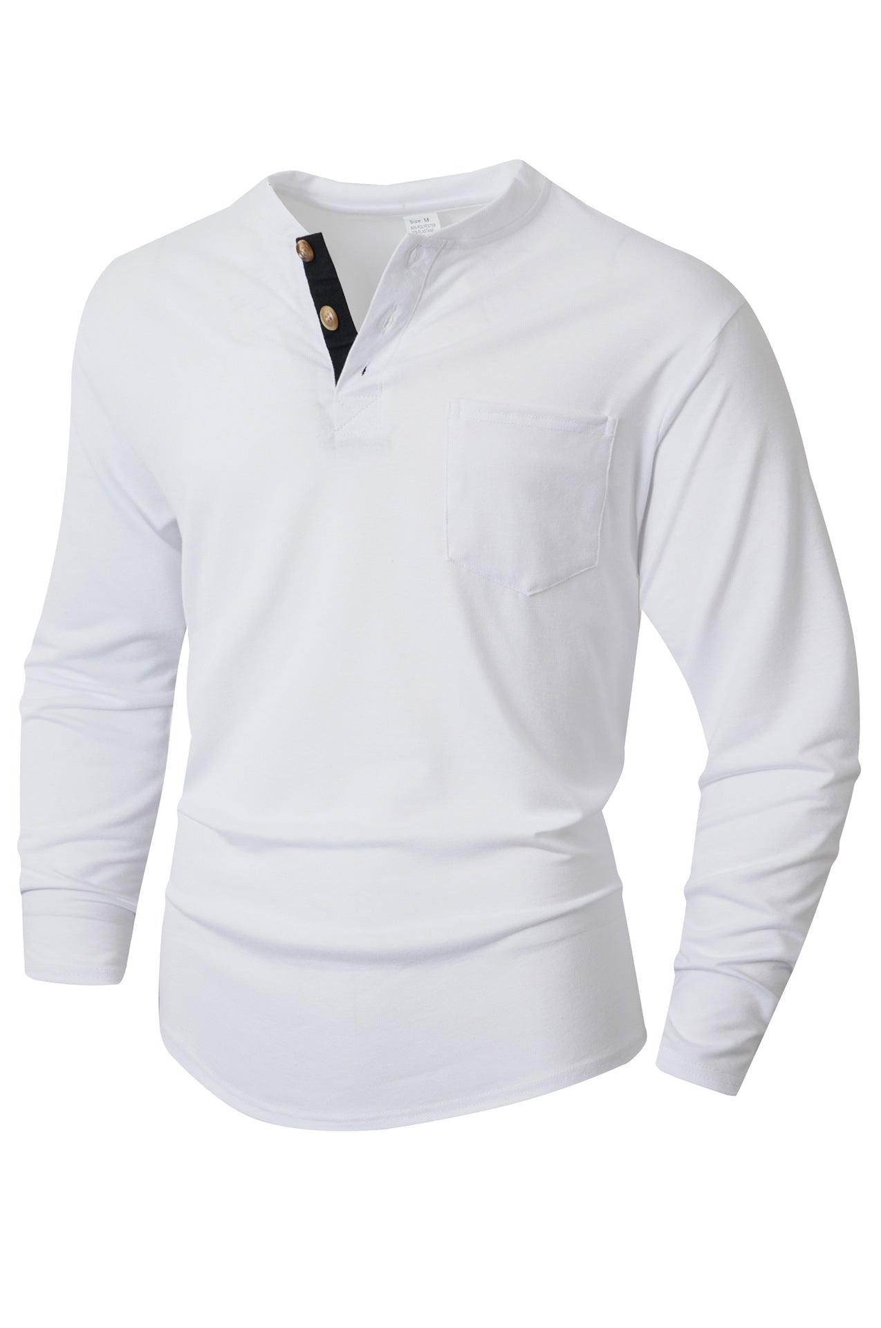 Street Wave Men Henley Shirt Long Sleeve Comfort Fit Soft Cotton For Everyday Wear
