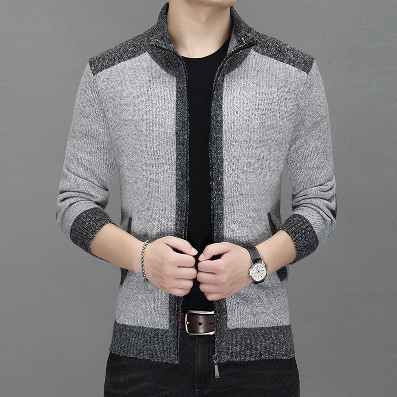 Mens Cardigan With Zipper And High Collar Streetwave Knit Jacket For Men Versatile Everyday Wear