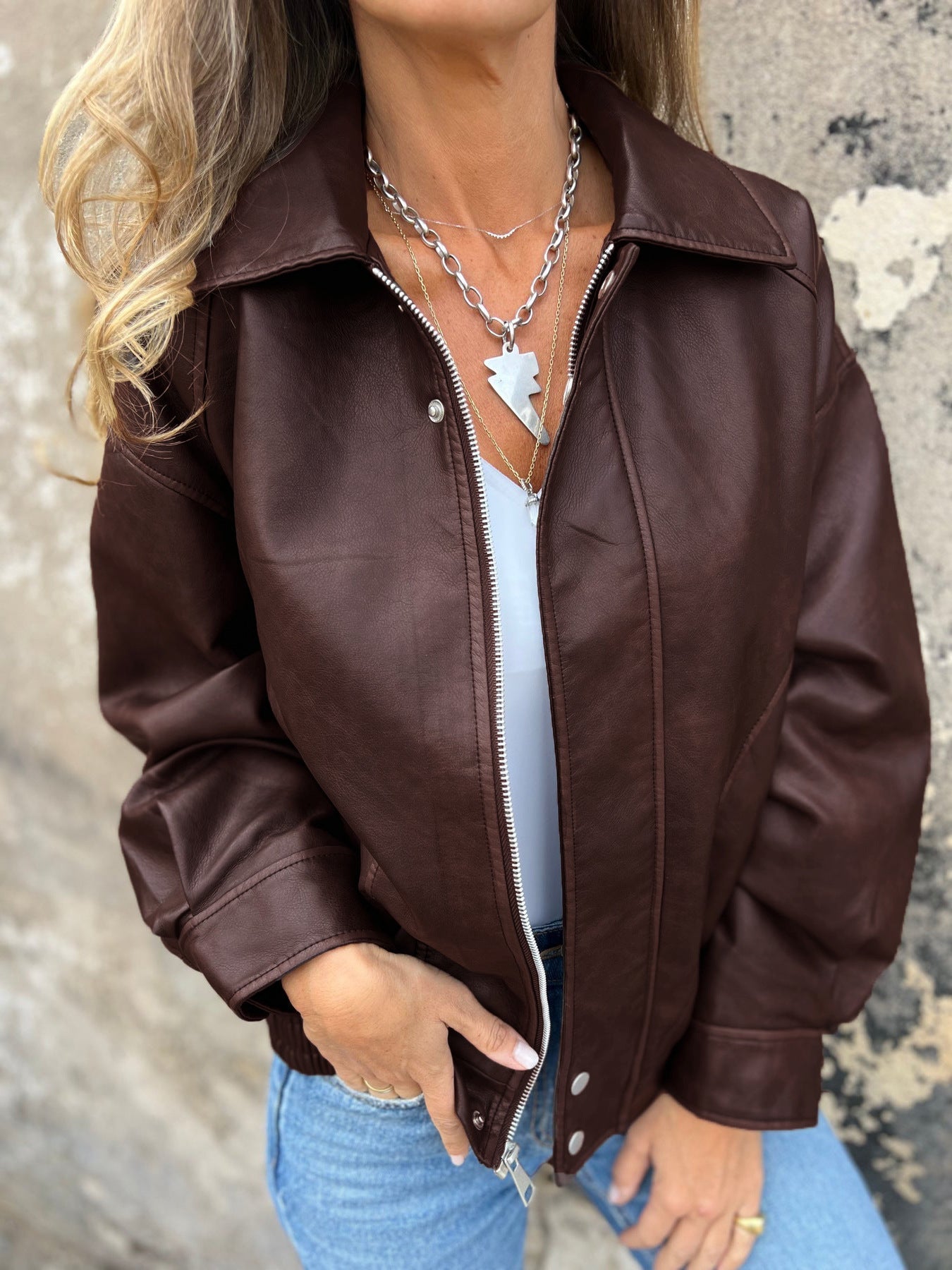 Street-Wave PU Leather Motorcycle Bomber Jacket For Riders Breathable Flexible Comfort