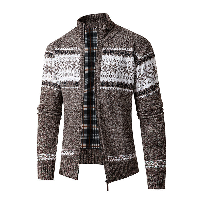 Streetwave Mens Zipper Cardigan With High Collar Knit Sweater For Stylish Warmth And Everyday Wear
