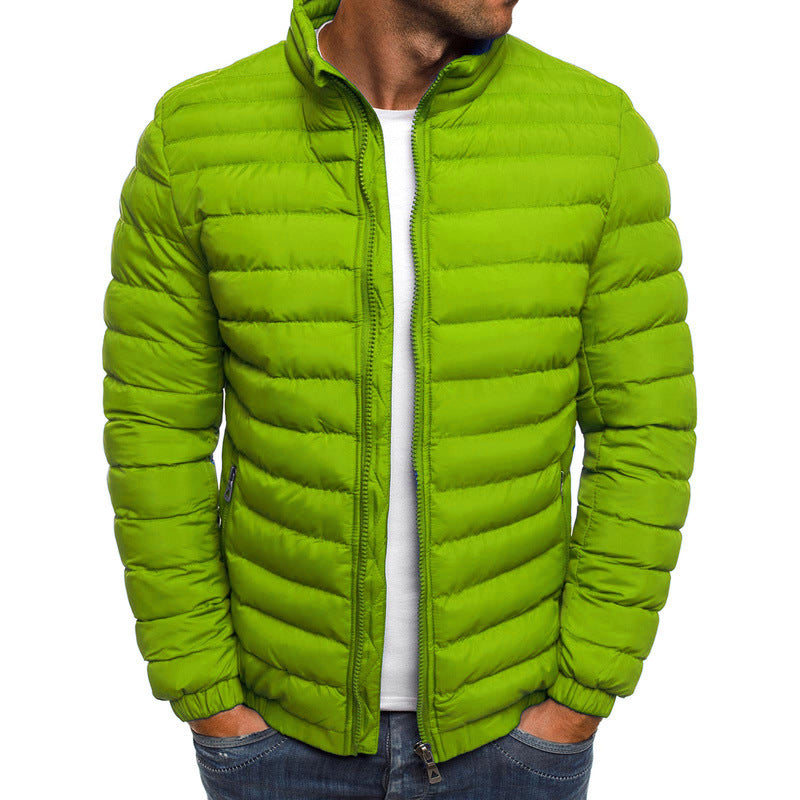 Street Wave Men's Lightweight Puffer Jacket High Collar With Functional Pockets For Outdoor Living
