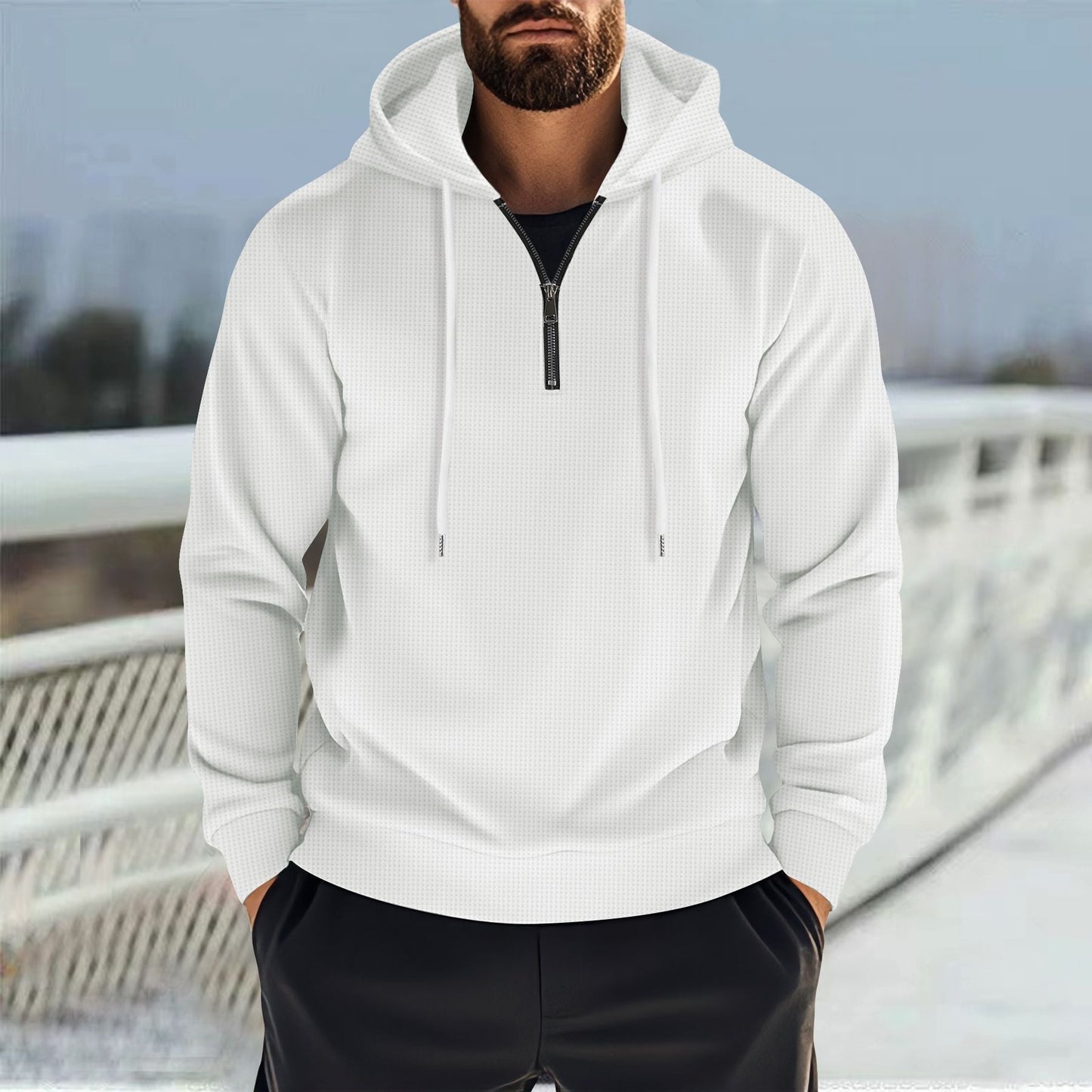 Mens Functional Zip Pullover Streetwave With Breathable Fabric For Active Lifestyle