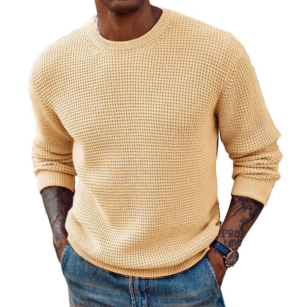 Street Wave Men's Large Knit Sweater With Textured Weave For Everyday Warmth And Style