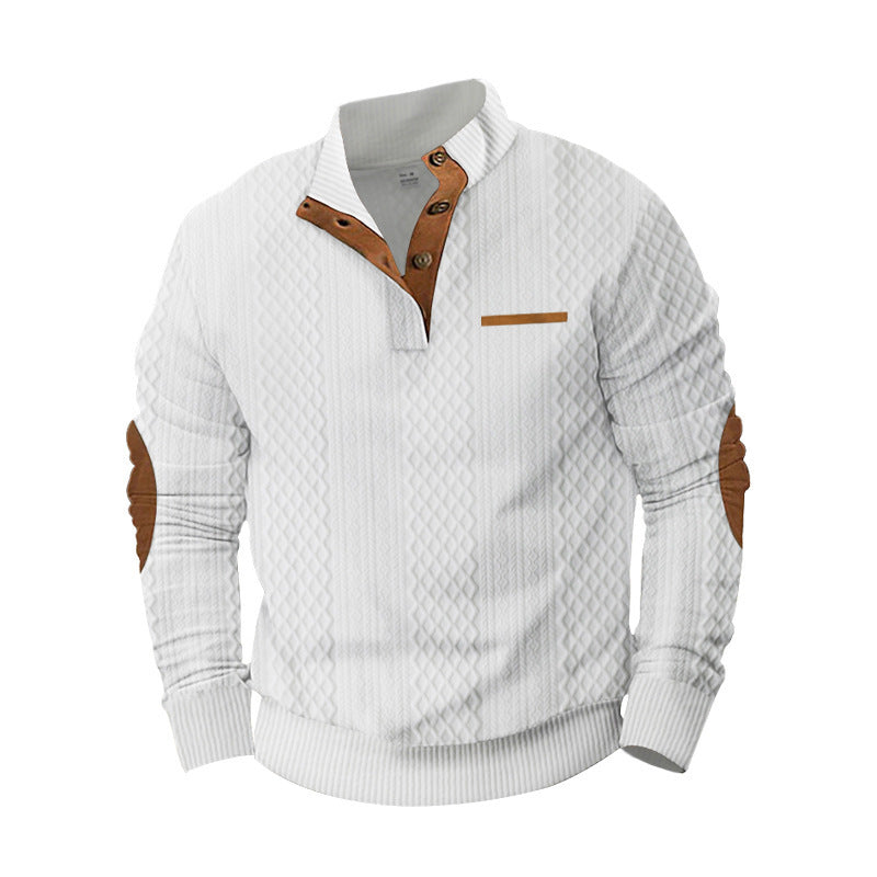 Mens Premium Structured Knit Sweater With Elegant Appliques Street Wave Comfort Fit
