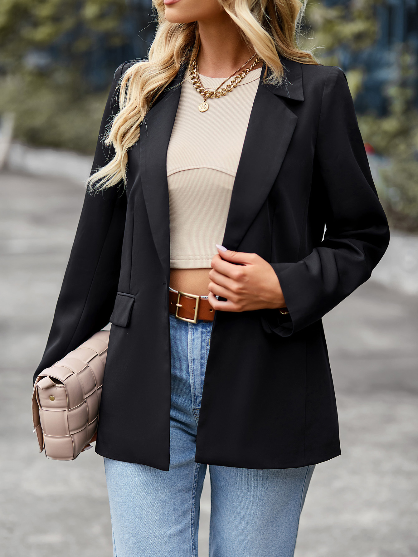 Street-wave Women's Casual Blazer for Fall Winter Warmth Comfort and Chic Style