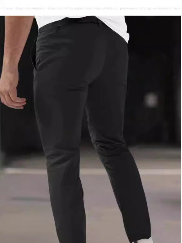 Street-Wave Men's Slim Fit Dress Trousers With Side Pleats For Working Professionals Modern Comfort